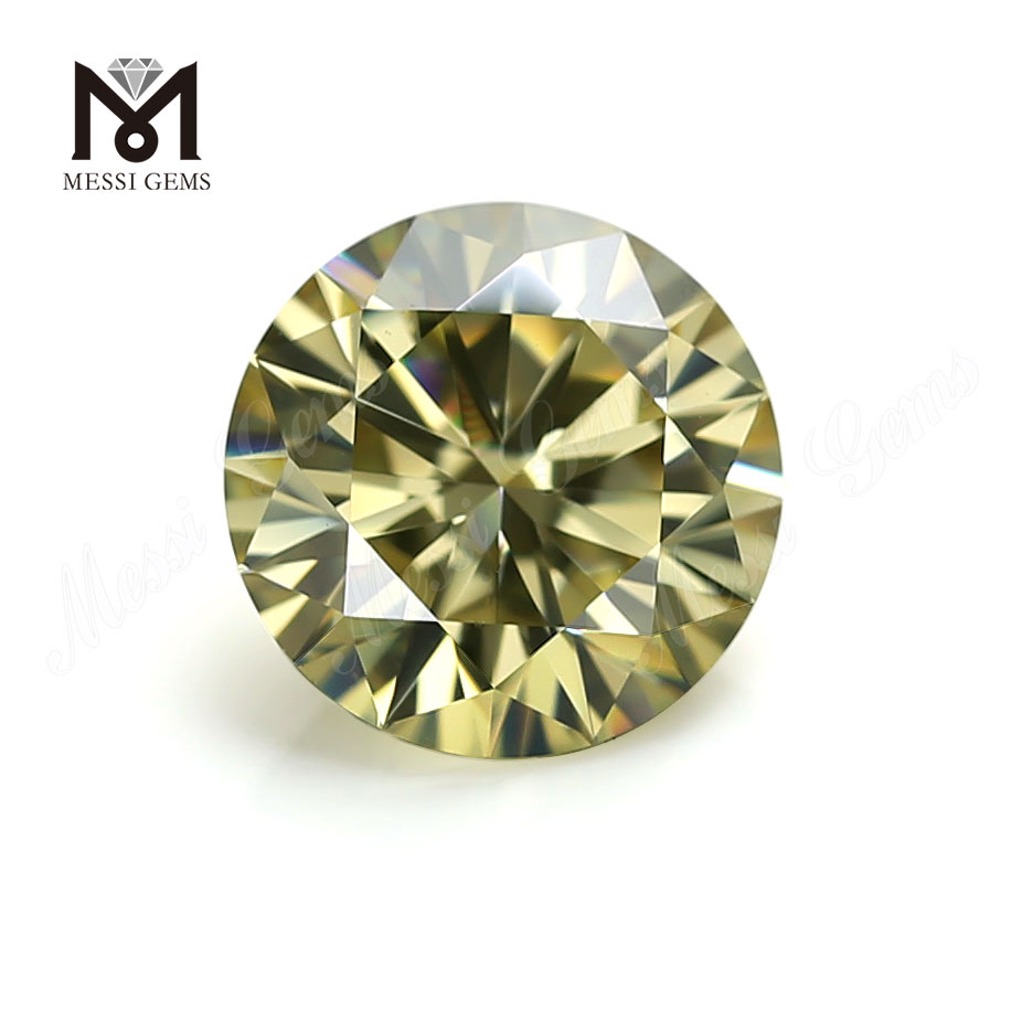 반지를 위한 공장 가격 moissanite 다이아몬드 도매 5mm 화려한 노란색 원석 moissanite