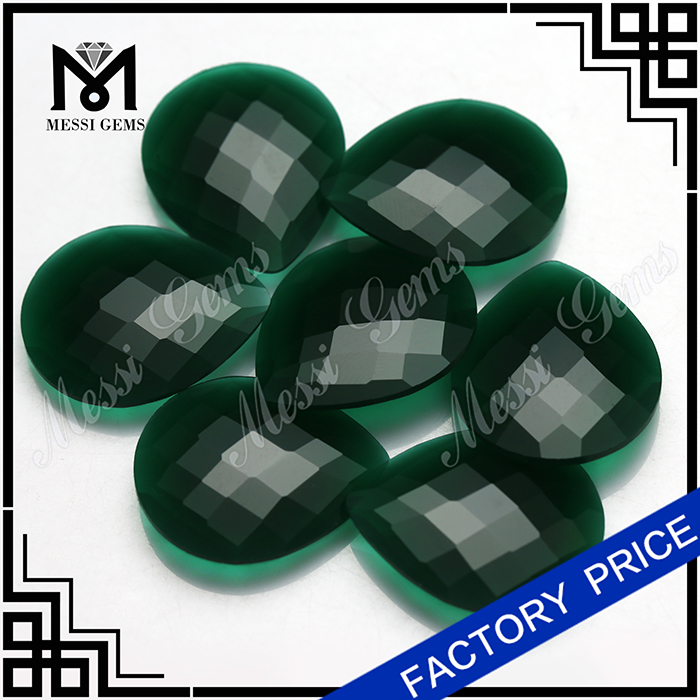 반지 보석을 위한 자연적인 비취 돌 도매 배면 처리된 녹색 비취