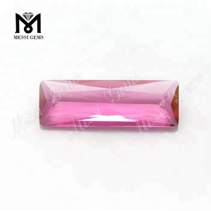 도매 8x24mm 핑크 사파이어 바게트 유리 돌