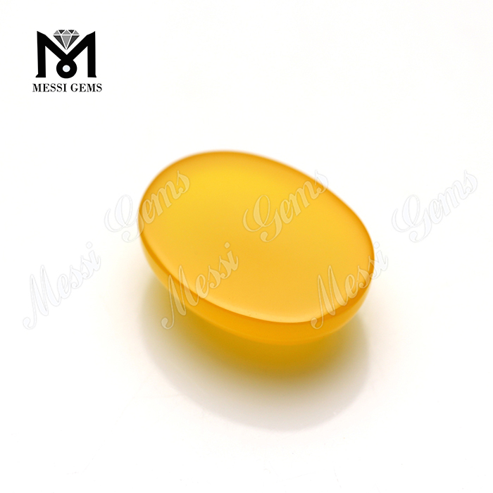 공장 직접 판매 타원형 카보 숑 보석 노란색 마노 비즈