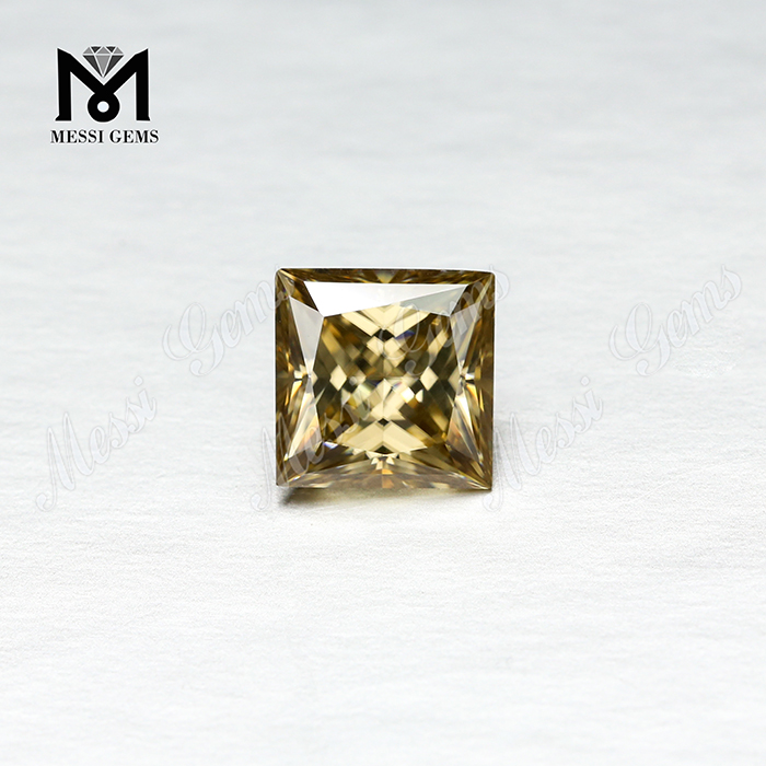 도매 가격 moissanite 다이아몬드 고품질 공주 컷 노란색 느슨한 Moissanites 반지