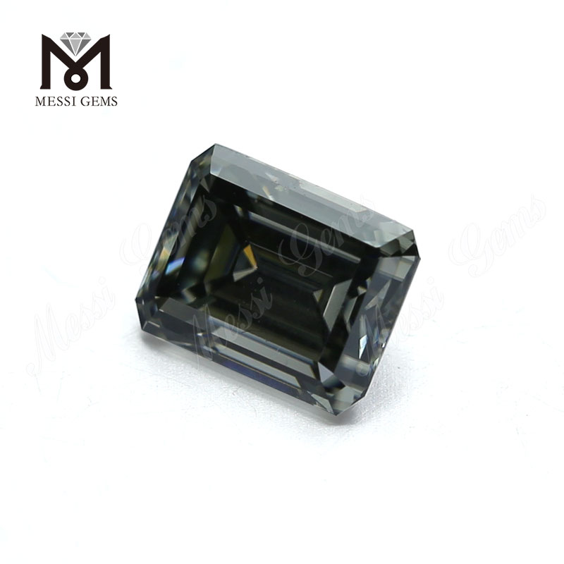 반지용 공장 가격 10x8mm 에메랄드 컷 짙은 회색 모이사나이트 다이아몬드 루즈