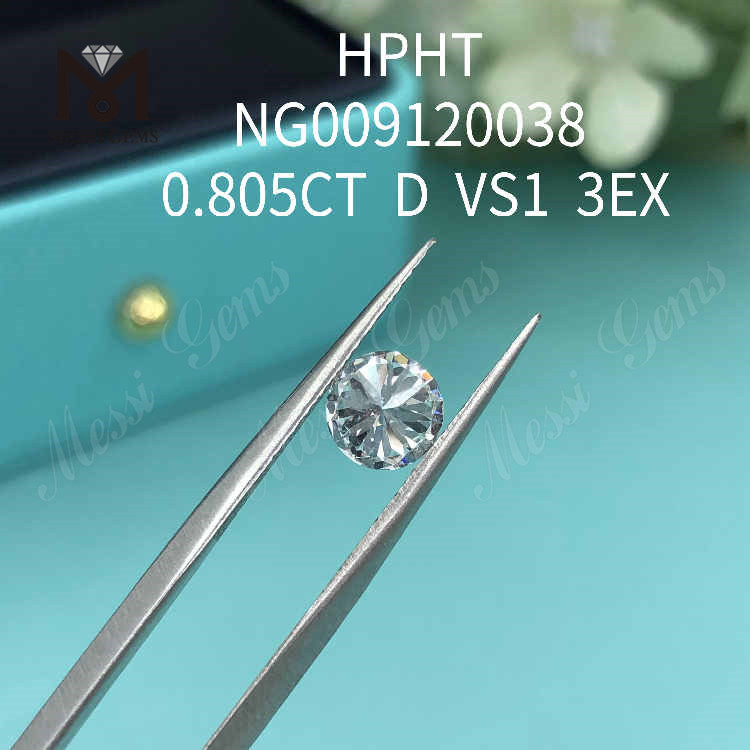 0.805CT D VS1 화이트 라운드 랩 다이아몬드 3EX