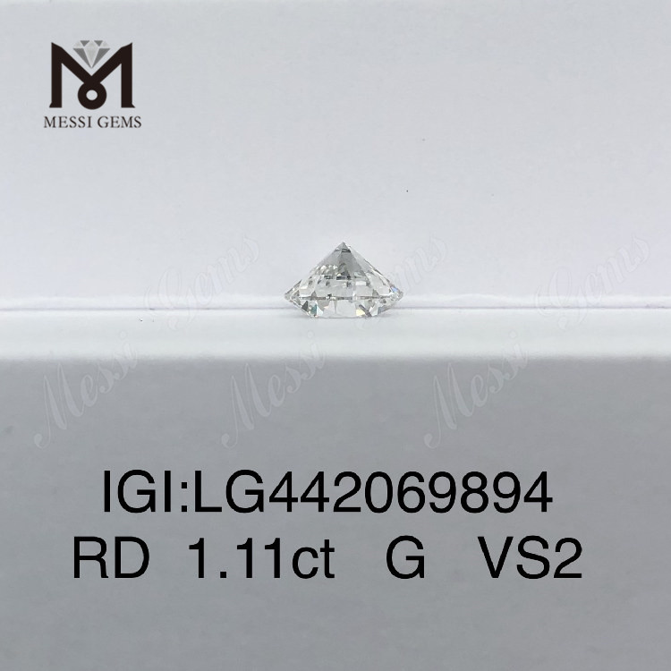 1.11캐럿 G VS2 라운드 훌륭하고 이상적인 2EX 랩 그로운 다이아몬드 1캐럿