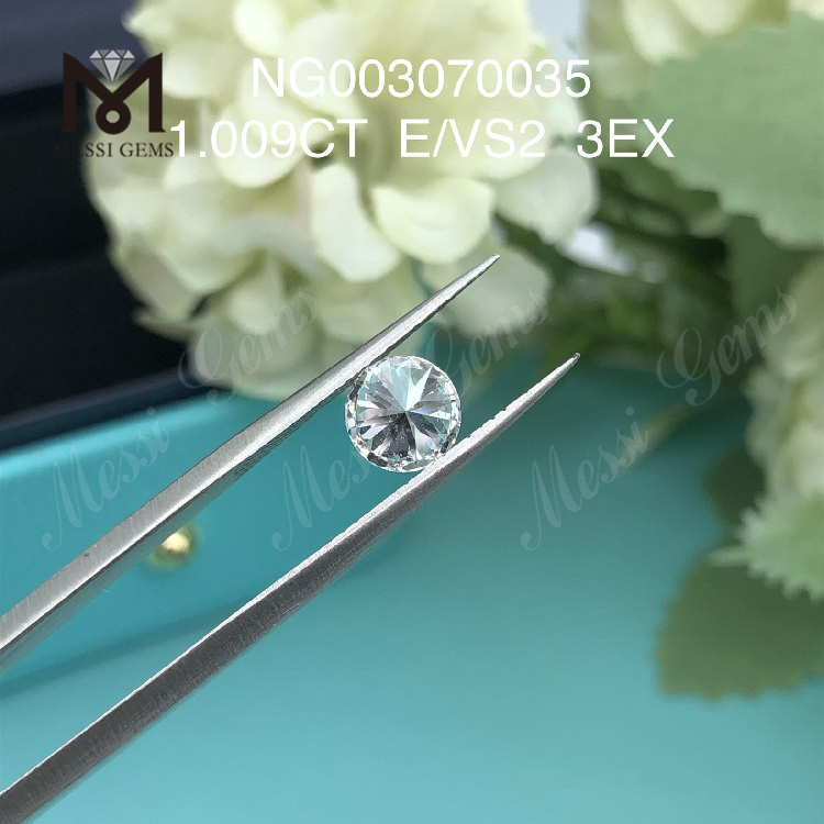 도매 루즈 랩 그로운 다이아몬드 1.009ct 라운드 E VS2 EX 컷