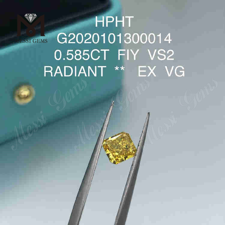 0.585ct FIY VS2 EX VG 연구소에서 제작한 빛나는 다이아몬드
