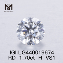 1.70캐럿 H VS1 IDEAL 라운드 랩 그로운 다이아몬드