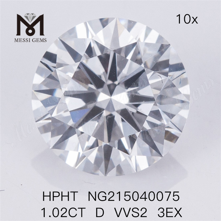 1.02CT HPHT D VVS2 3EX RD 랩 다이아몬드