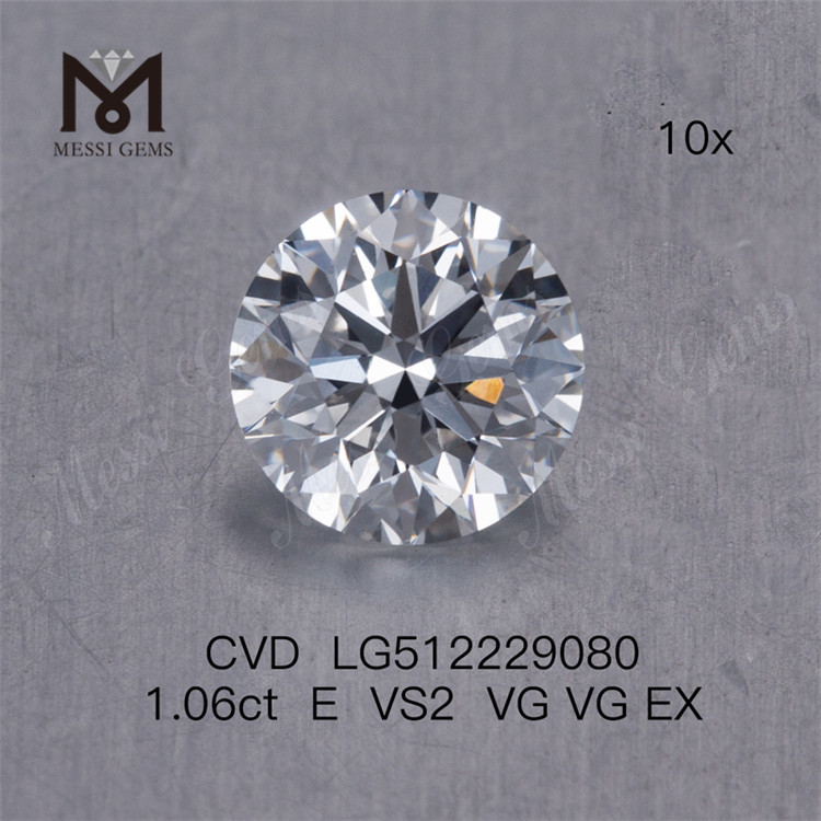1.06ct E cvd 다이아몬드 도매 vs EX 원형 실험실 성장 다이아몬드 제조업체