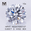 HPHT 0.83CT D VVS2 도매가 3EX 랩 다이아몬드 