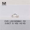 3.05ct G VS2 VG VG CVD 연구소 다이아몬드 OVAL IGI 인증서