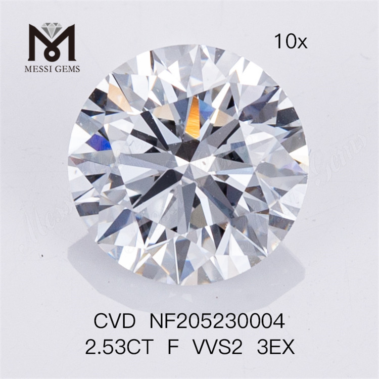 2.53ct F VVS2 3EX 원형 모양 공장 제작 다이아몬드 도매
