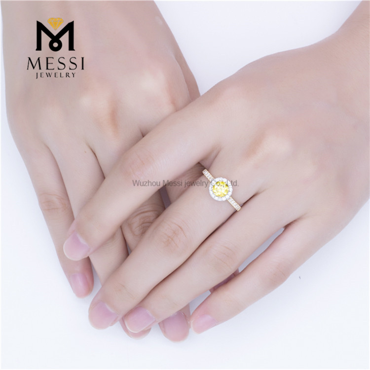 여성을 위한 노란색 Moissanite 결혼 반지 DEF Moissanite 약혼 반지