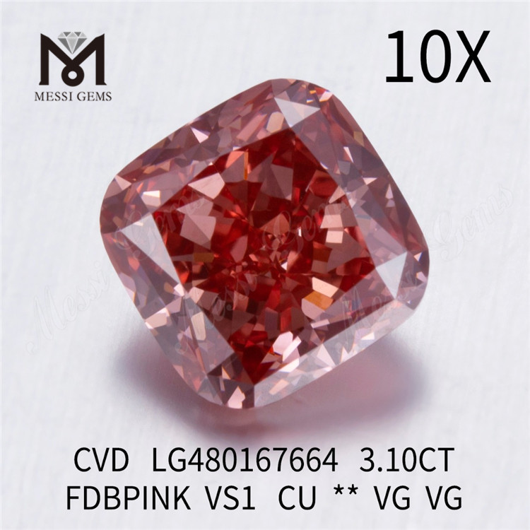 3.10CT 팬시 다크 브라운쉬 핑크 VS1 CU VG VG 랩 다이아몬드 CVD LG480167664 