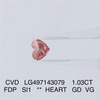 1.03CT 팬시 딥 핑크 SI1 HEART GD VG 랩 다이아몬드 CVD LG497143079