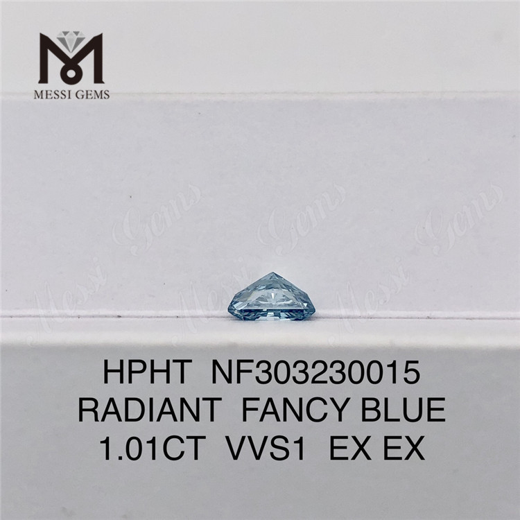 1.01CT VVS1 래디언트 팬시 블루 랩 그로운 다이아몬드 HPHT NF303230015