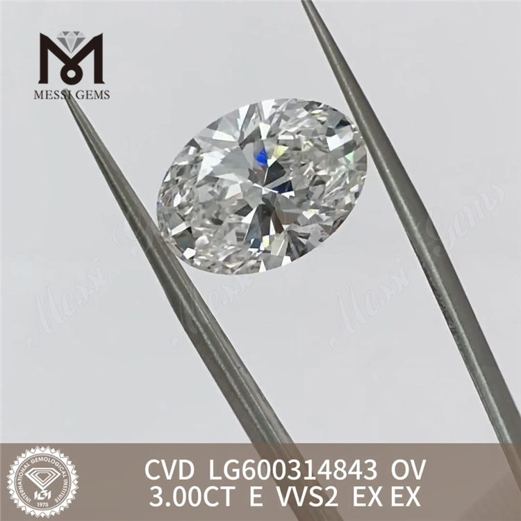 다이아몬드 LG600314843의 타원형 Cvd용 3CT E VVS2 EX 모든 주얼리 요구 사항丨Messigems