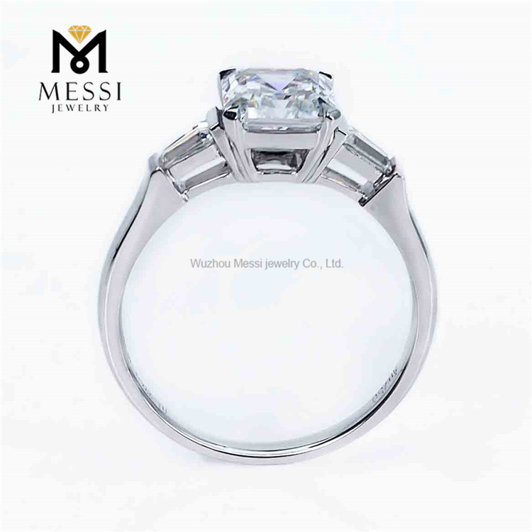 18k 로즈 골드 여성 약혼 웨딩 주얼리 쓰리 스톤 다이아몬드 반지