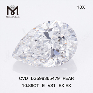 10.89CT E VS1 EX EX PEAR 대량 인공 다이아몬드 CVD LG598365479丨 메시지