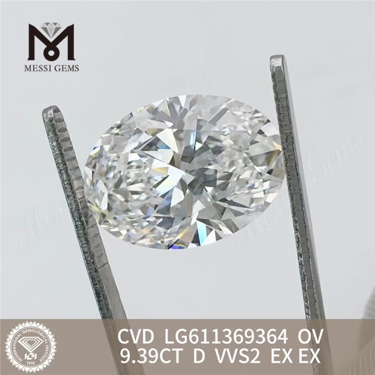 9.39CT 실험실에서 제작한 다이아몬드 OV D VVS2 LG611369364丨Messigems
