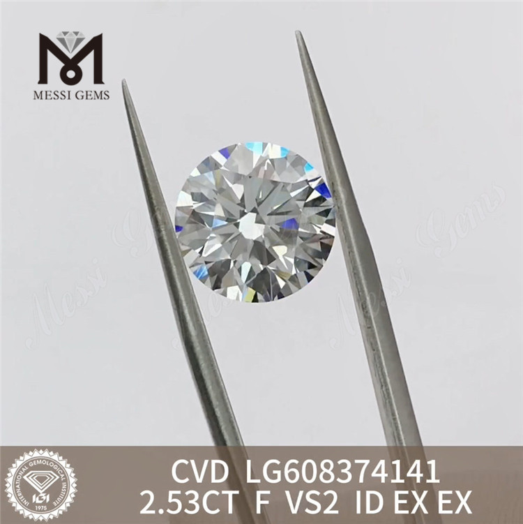 2.53CT F VS2 EX Cvd Lab에서 생산된 다이아몬드 윤리적으로 채굴된 다이아몬드만큼 내구성이 뛰어나고 화려함丨Messigems LG608374141