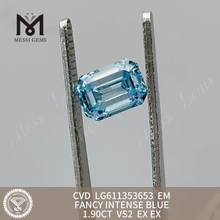 1.90CT VS2 EM FANCY INTENSE BLUE 루즈 랩 그로운 다이아몬드 도매丨Messigems CVD LG611353653 