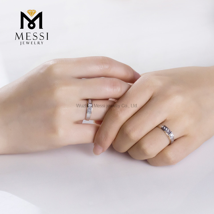 EX 연구소에서 제작한 약혼용 다이아몬드 커플링 커플을 위한 결혼반지