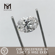 3.24CT OV D VVS2 CVD 연구소 제작 다이아몬드 도매 가격 LG613376316丨Messigems