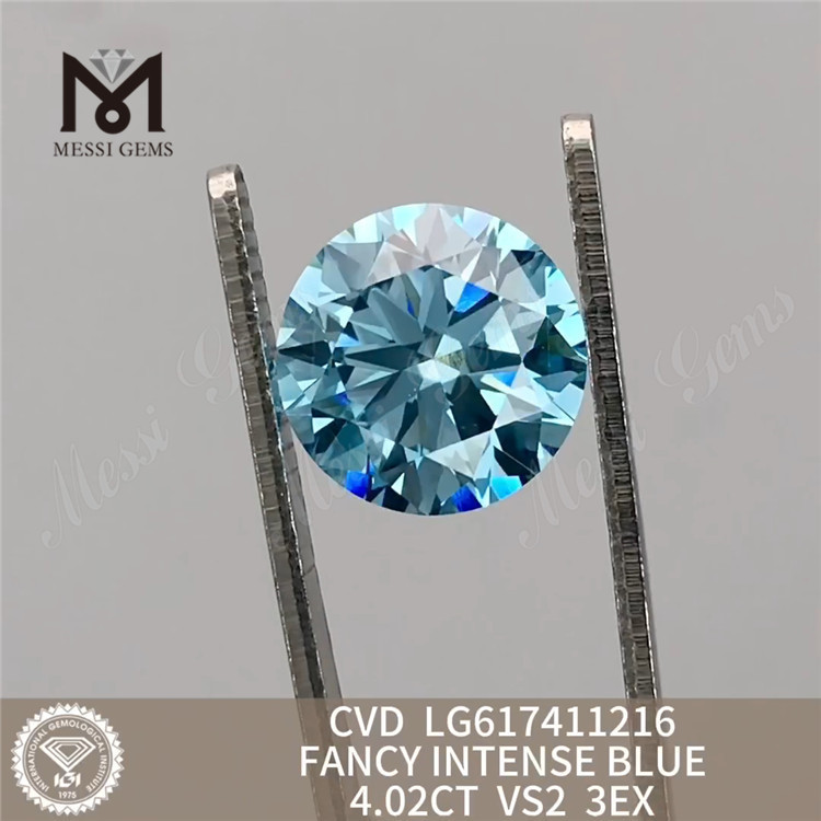 4.02CT 라운드 VS2 FANCY INTENSE BLUE 합성 다이아몬드 온라인丨Messigems CVD LG617411216 