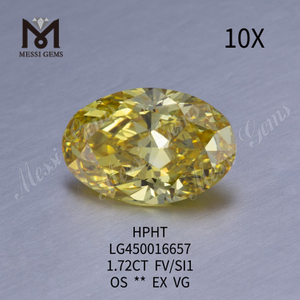 1.72ct FVY 타원형 브릴리언트 컷 SI1 랩그로운 다이아몬드