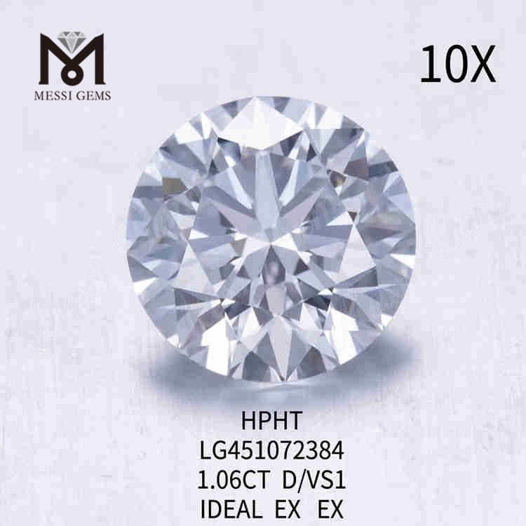 1.06ct D 인공 다이아몬드 VS RD 루즈 랩그로운 다이아몬드 HPHT