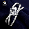 최신 디자인 트위스트 14k 골드 솔리드 모이사나이트 다이아몬드 결혼 반지