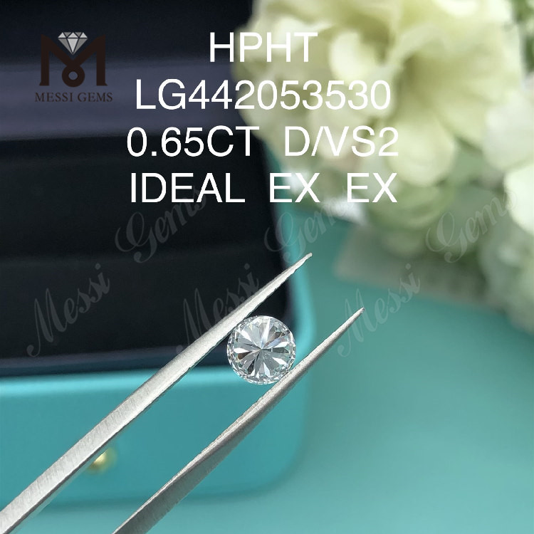 0.65 캐럿 D VS2 라운드 랩 그로운 다이아몬드 이상적인 HPHT 다이아몬드 도매