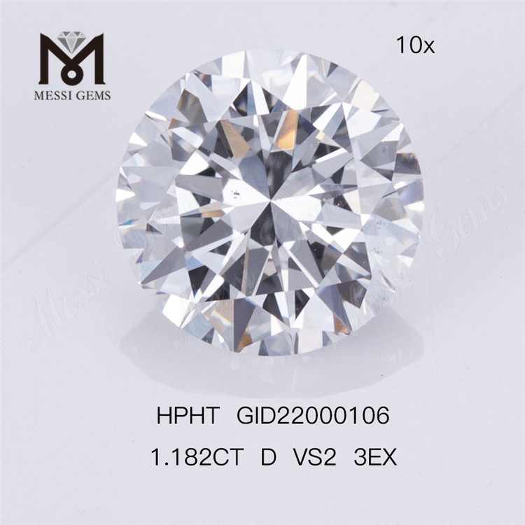 1.182CT RD D 3EX 실험실 성장 다이아몬드 HPHT VS2 인공 다이아몬드