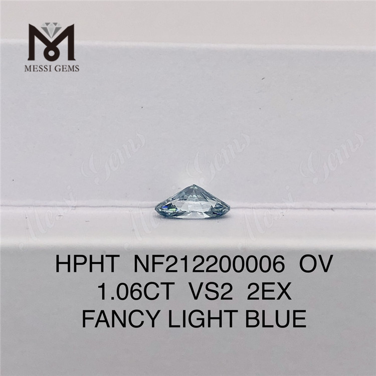 NF212200006 OV 1.06CT VS2 2EX 팬시 라이트 블루 HPHT 합성 다이아몬드