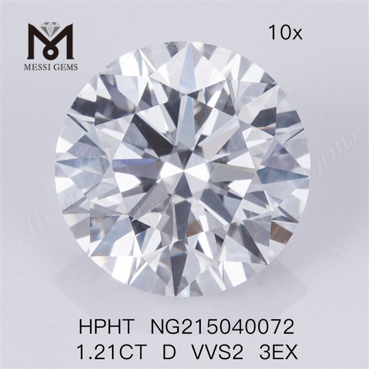 HPHT 1.21CT D VVS2 3EX 합성 다이아몬드 라운드 컷