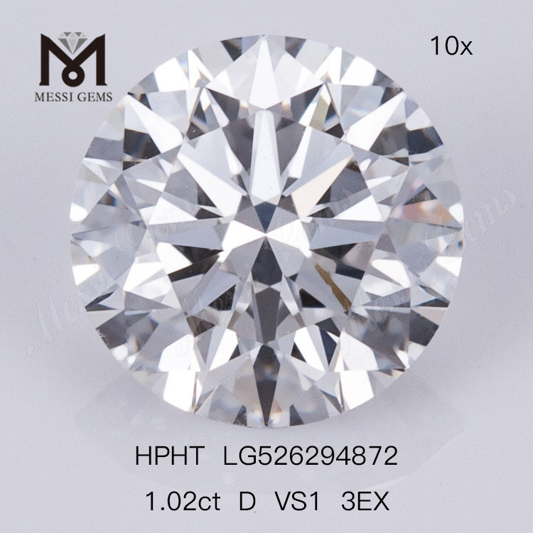 1.02ct HPHT 다이아몬드 D VS1 3EX 합성 다이아몬드 공장 가격