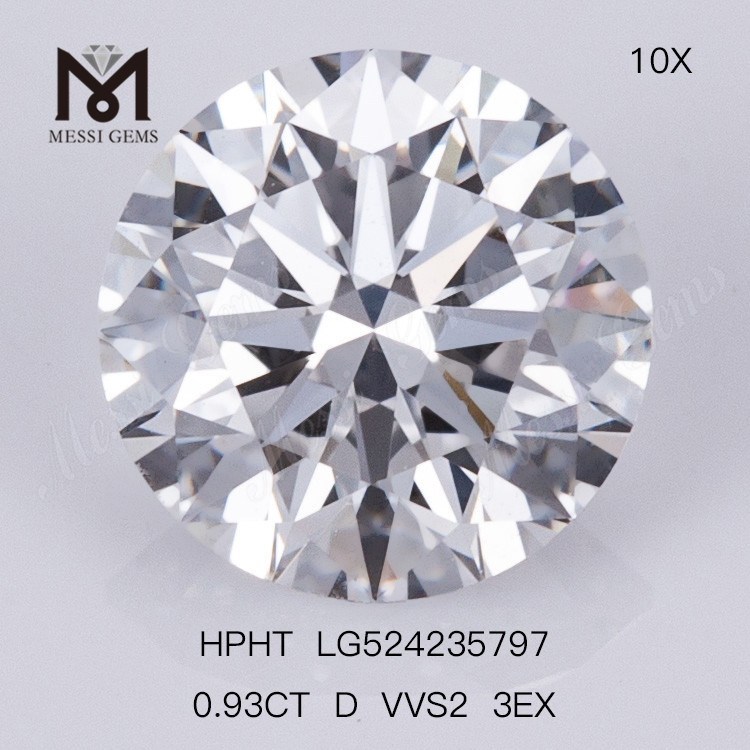 0.93ct D 라운드 루즈 젬스톤 VVS2 합성 다이아몬드 3EX