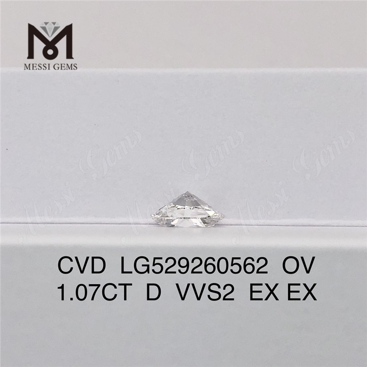 1.07ct D Vvs Lab 다이아몬드 타원형 최고의 루즈 Lab 다이아몬드 CVD