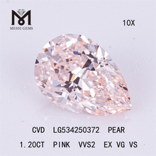 1.20ct 배 cvd 랩 다이아몬드 핑크 컬러 루즈 랩 다이아몬드 공장 가격