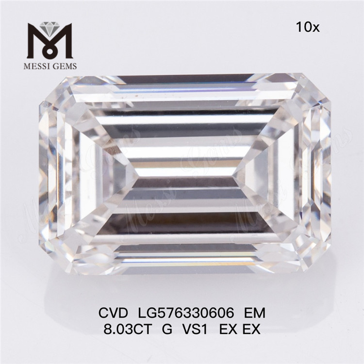 8.03CT G VS1 EX EX EM 연구소에서 제작한 모조 다이아몬드 CVD LG576330606