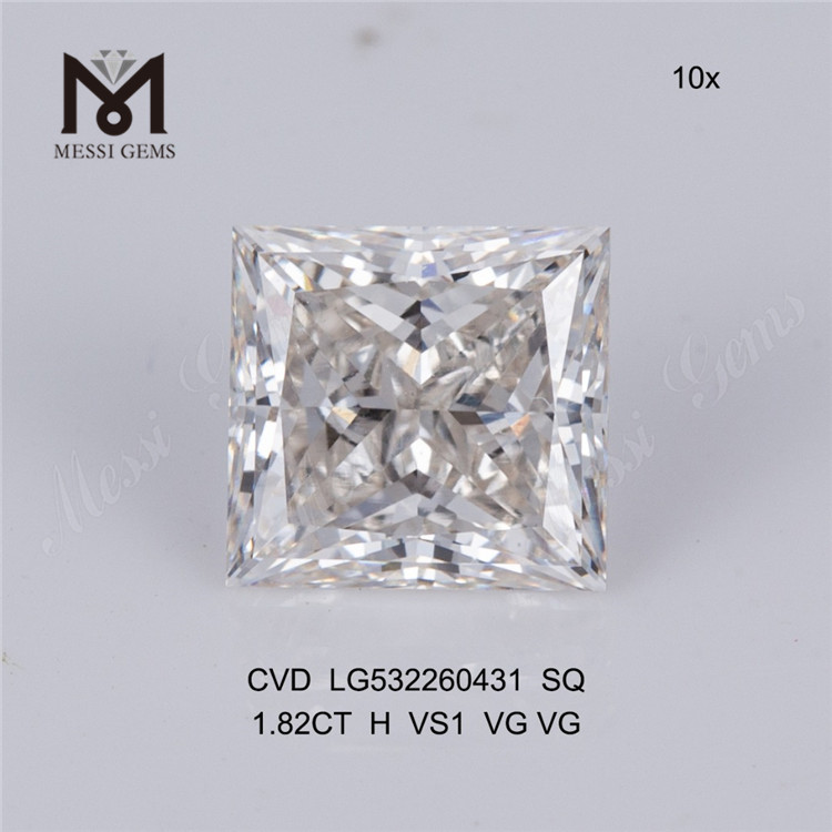 1.82캐럿 평방 루즈 인공 다이아몬드 정사각형 평방 루즈 랩 다이아몬드 인기 가격