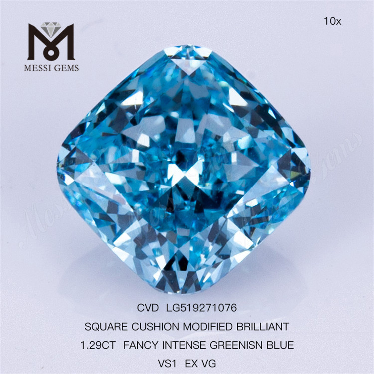 1.29CT FANCY INTENSE GREENISN BLUE VS1 EX VG 랩 다이아몬드 CVD LG519271076 