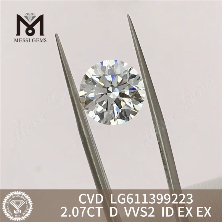 2.07CT Round D VVS2 Lab Grown 인증 다이아몬드 최저 가격丨Messigems LG6113992