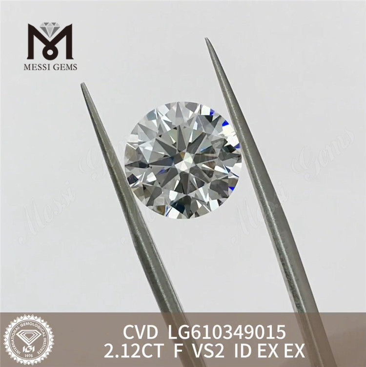 2.12CT F VS2 ID 랩 그로운 다이아몬드 중국 고품질 보석 다이렉트丨messigems CVD LG610349015