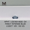 2.03CT VS1 VG VG OV FANCY INTENSE 블루 딥 블루 다이아몬드 Hpht LG578314635