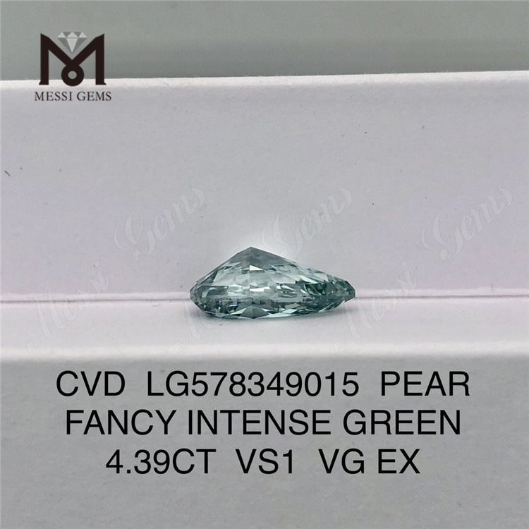 4.39CT PEAR FANCY INTENSE GREEN VS1 VG EX CVD 그린 다이아몬드 LG578349015