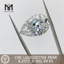 8.37CT D VS1 PEAR 8ct 실험실 재배 cvd 다이아몬드 윤리적이고 저렴한 LG602357759丨Messigems
