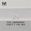 5.02CT F VS2 3EX IGI 인증 루즈 다이아몬드 CVD LG626484507丨Messigems