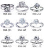 14K 화이트 골드 반지 패션 디자이너 다이아몬드 반지 선물 귀중품